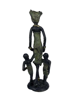 Bronze-Skulptur "Frau mit Kindern" by Issouf